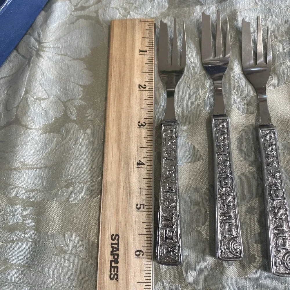 Vintage Israel Souvenir De-Lux‎ Pure Silver Plated boxed set of 6 Forks